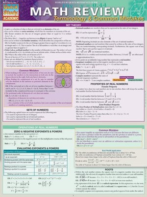 cover image of Math Review Terminology